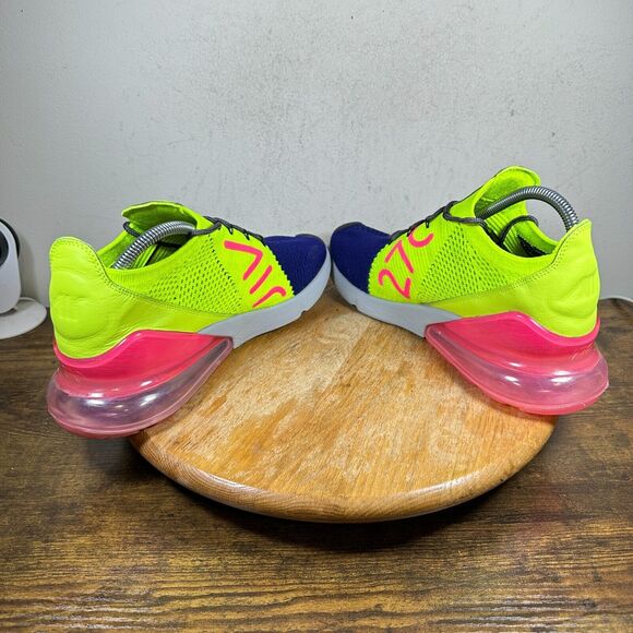 Nike Air Max 270 Flyknit Purple Volt Pink Mens Size 9.5 Shoe AO1023-501‎ main image 7